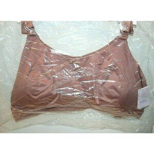 nursing bra womens 2X Auden lightly lined lounge 6 hook closure mauve pink new
